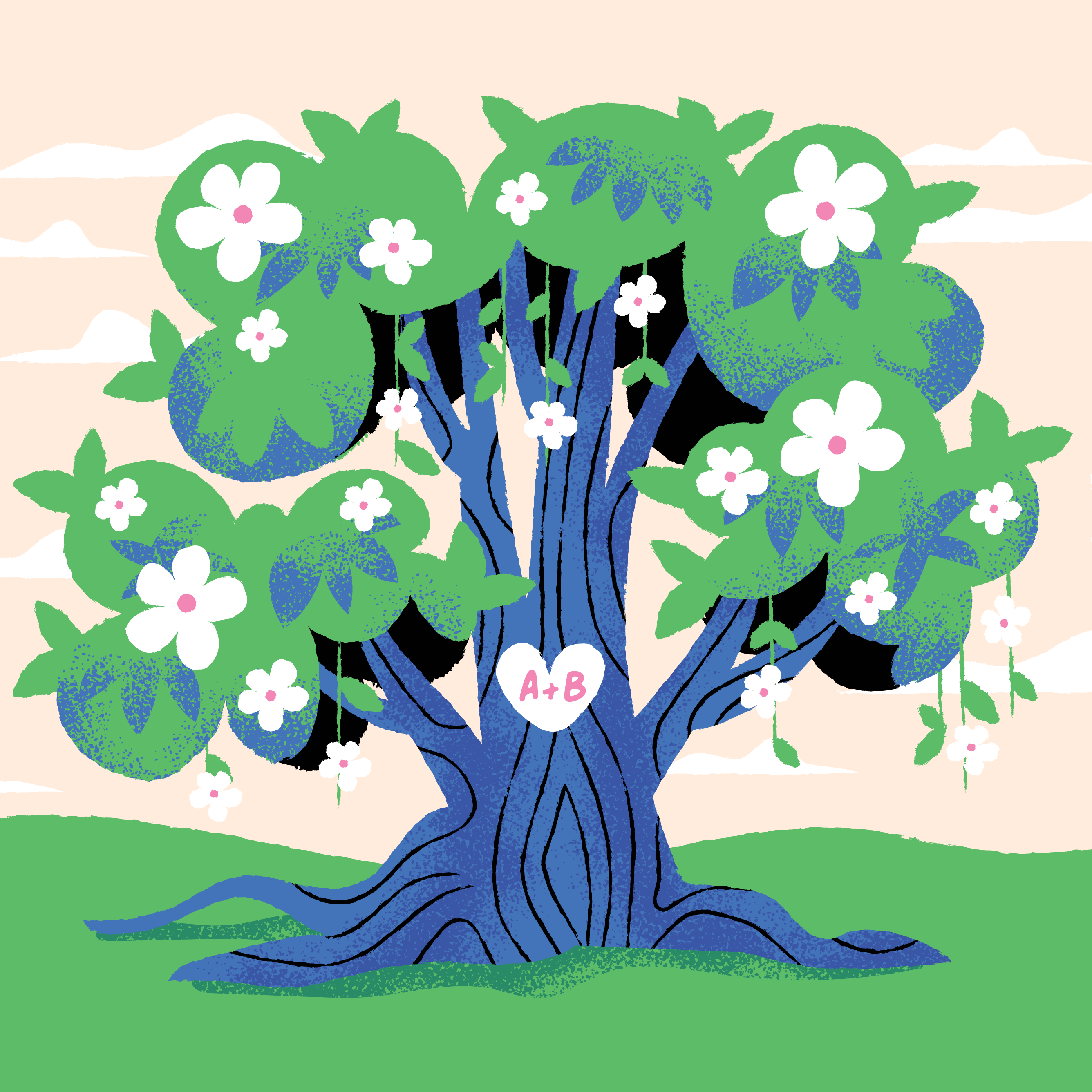 Illustration of a Magnolia Tree, by Anna Hurley