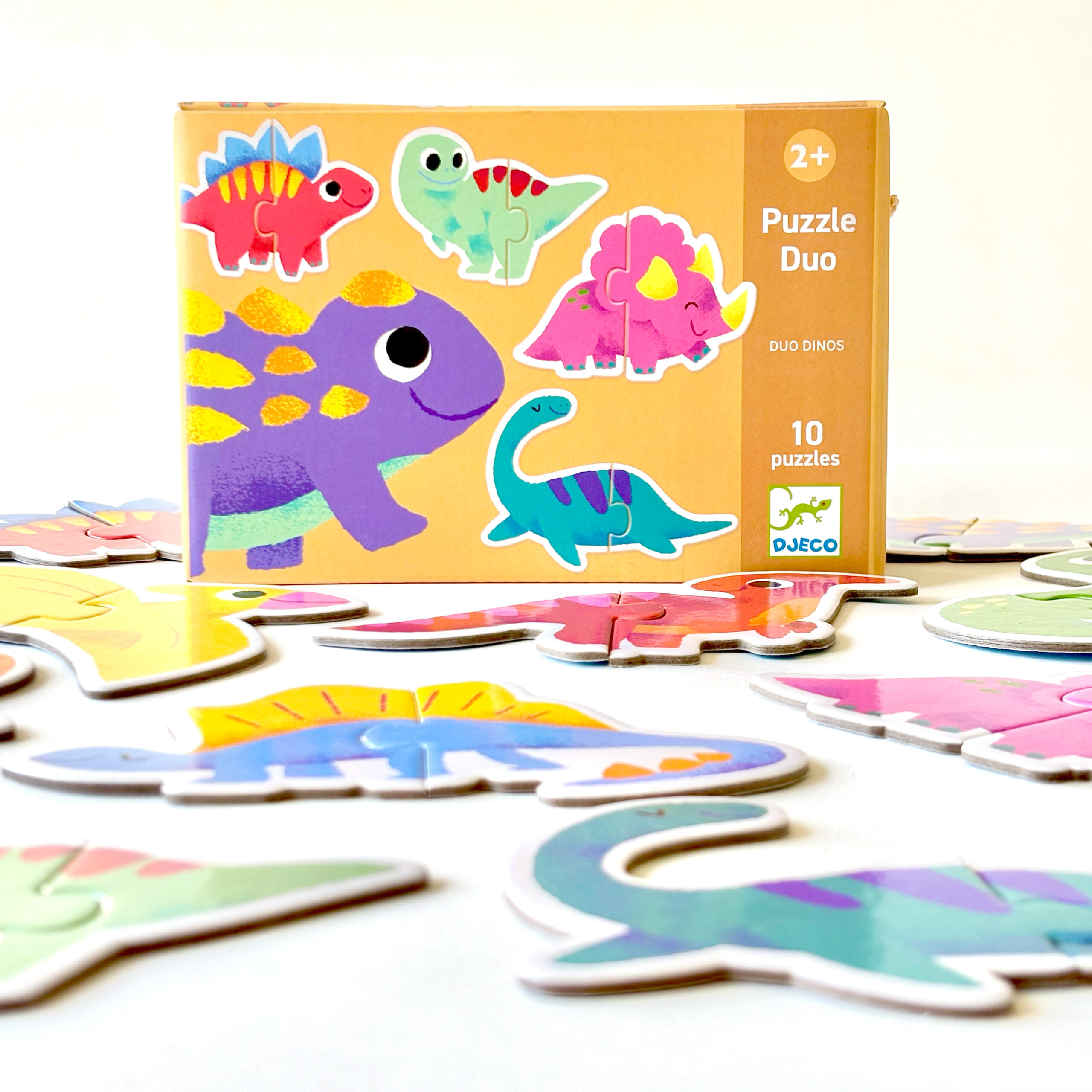 Dino Duo puzzle game, illustrated by Anna Hurley